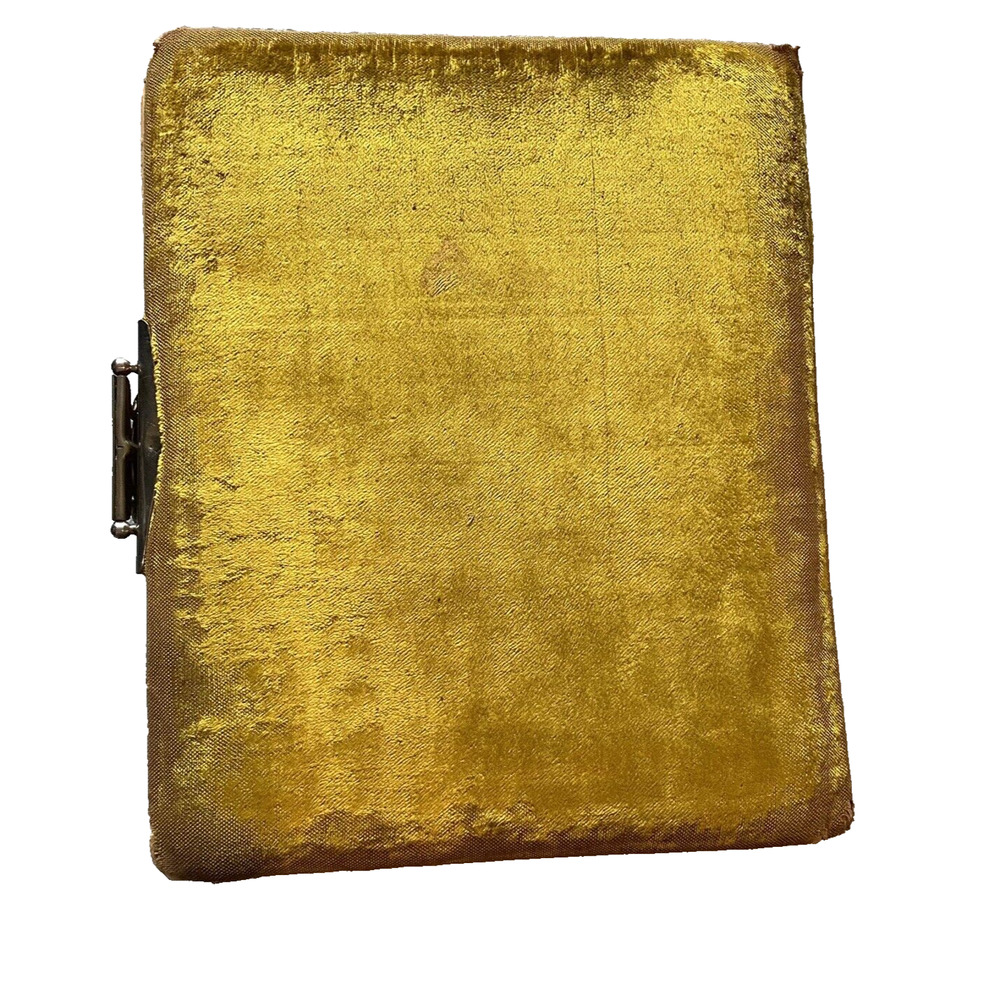 1880s ANTIQUE GREEN BLUE VELVET PHOTO CABINET CARD ALBUM METAL LATCH DATED 1884 - Picture 3 of 16